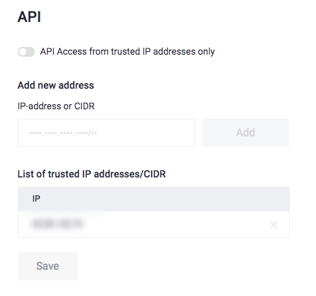 Access from trusted API