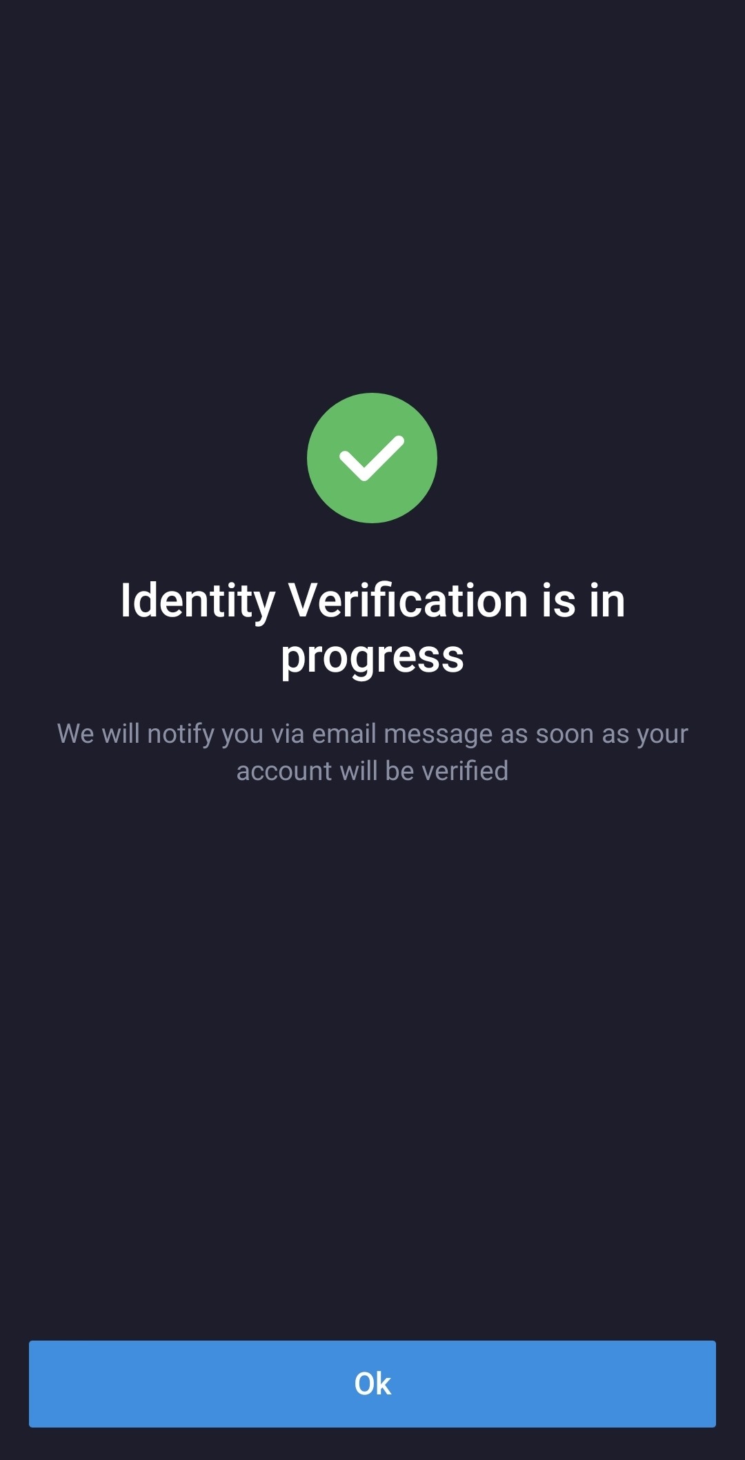 Identity verification in process